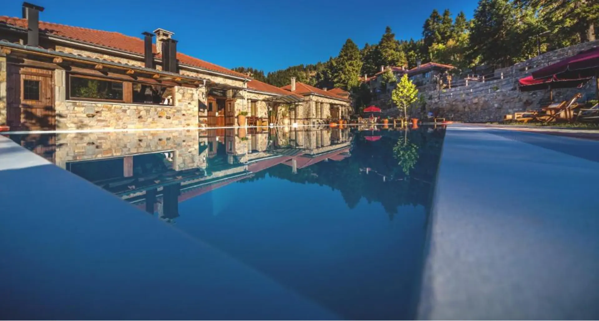 Stone houses by the water